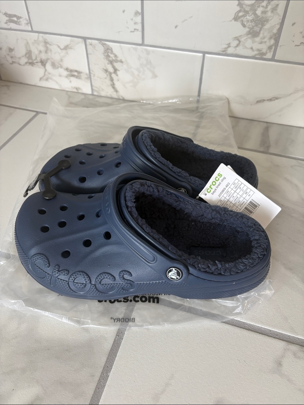 CROCS Baya Lined Clog M9/W11 Navy/Navy